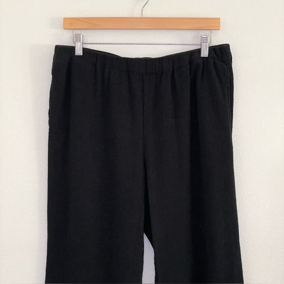 Hatch Shawna Maternity Pant Relaxed Flare Leg Gauze Cotton Pull On Black 3 Large - Picture 6 of 13